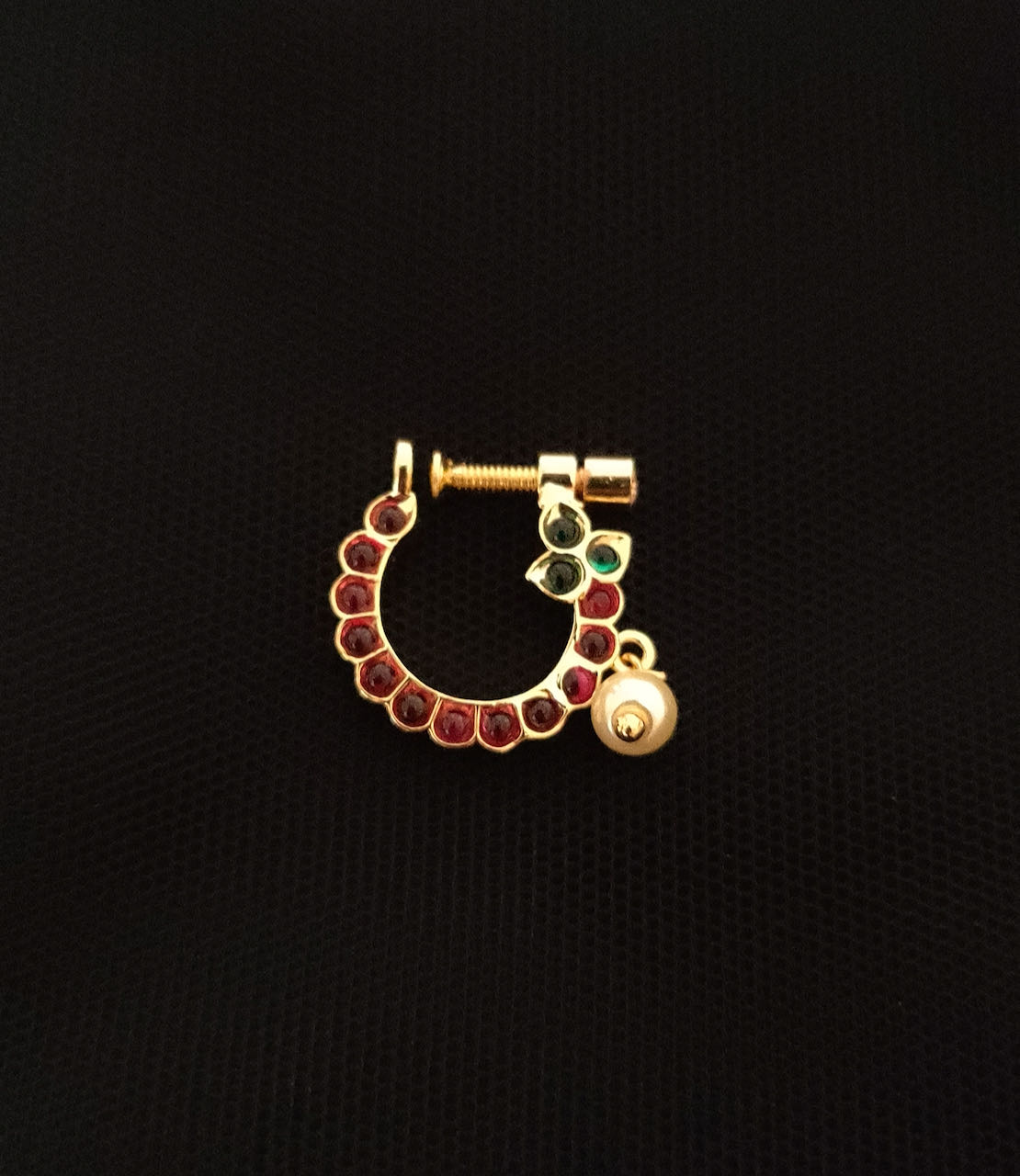 Karizma Jewels Golden real gold nose stud 14k ethnic indian piercing nose  ring push pin gnp-176 at Rs 1131/piece in Jalandhar