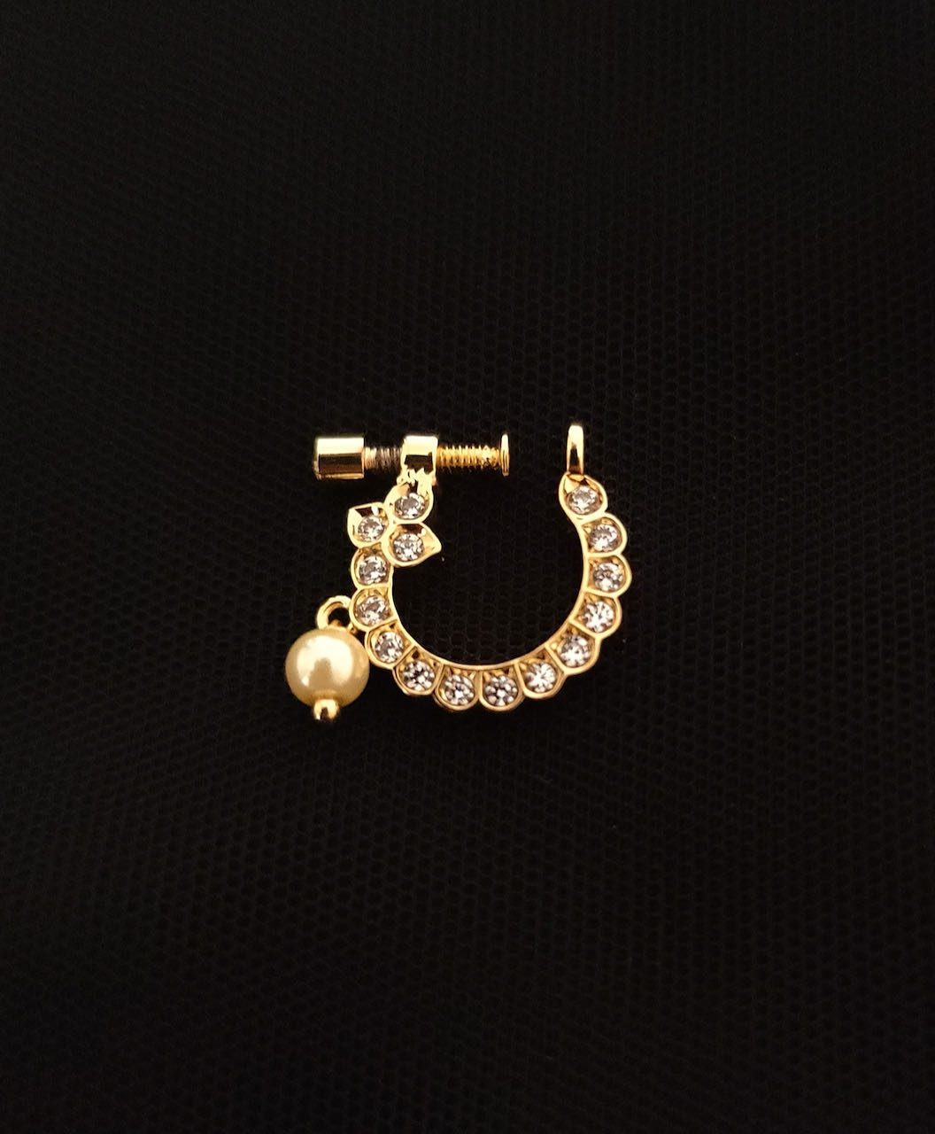 14K Real Gold Medusa Star Style Nose stud White CZ Indian nose ring Push  Pin | eBay